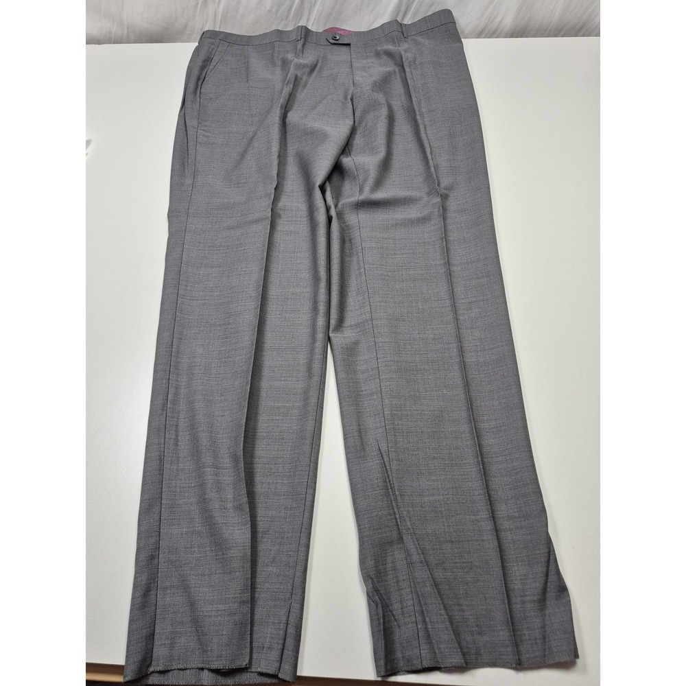 Galante Dress Pants Mens 50x36 Gray Wool Flat Front Straight Italy Uomo NWT